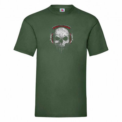 ΠΡΑΣΙΝΟ ΣΚΟΥΡΟ t-shirt FRUIT OF THE LOOM με στάμπα A8915